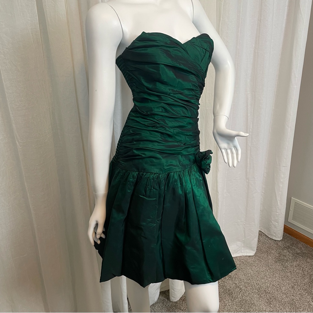 Vintage Positively Ellyn Green Vintage 1980s Cocktail Mini Dress